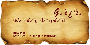 Görög Árpád névjegykártya
